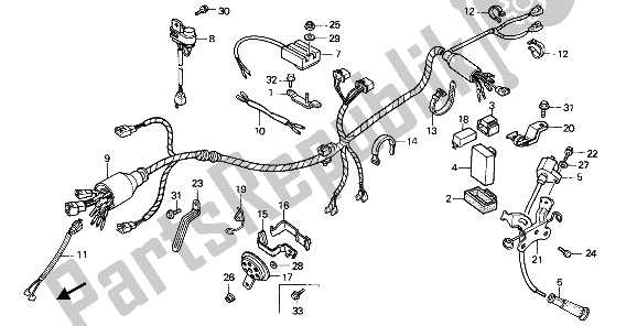 Tutte le parti per il Cablaggio del Honda XR 600R 1987