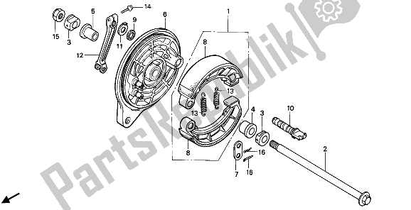 Wszystkie części do Tylny Panel Hamulca Honda VT 600 1992