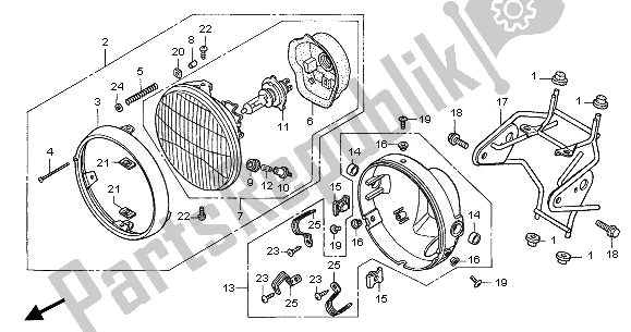 Todas las partes para Faro (reino Unido) de Honda CBF 500 2008