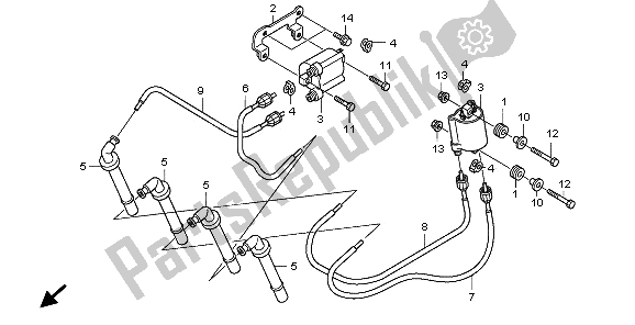 All parts for the Ignition Coil of the Honda CBF 1000A 2009