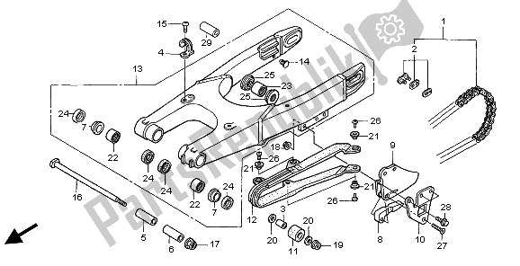 All parts for the Swingarm of the Honda CR 85 RB LW 2006