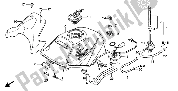 Alle onderdelen voor de Benzinetank van de Honda CBR 125 RS 2006