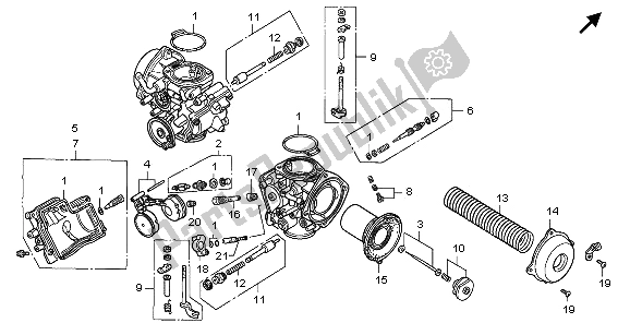 Todas las partes para Carburador (componentes) de Honda GL 1500 SE 1995