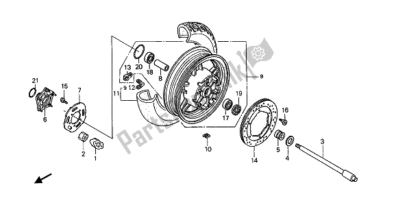 All parts for the Rear Wheel of the Honda GL 1500 SE 1992