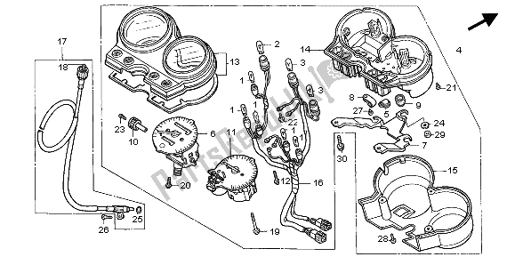 All parts for the Meter (kmh) of the Honda CB 500 2002