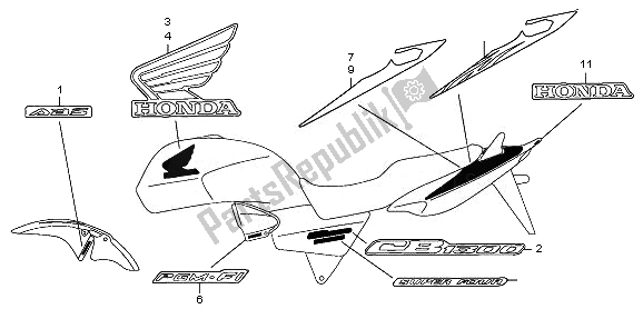 Wszystkie części do Znak Honda CB 1300A 2008