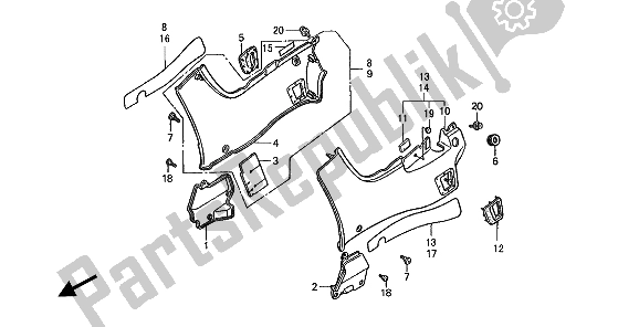 Todas as partes de Tampa Lateral do Honda ST 1100A 1994