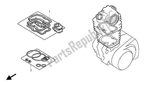 All parts for the Eop-1 Gasket Kit A of the Honda CRF 250X 2004
