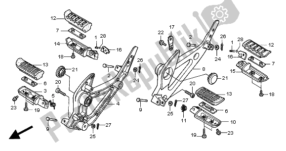 Tutte le parti per il Passo del Honda XL 1000V 2000