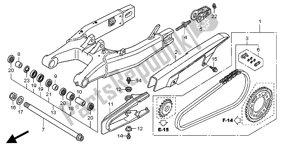 All parts for the Swingarm of the Honda CBR 600 FA 2011