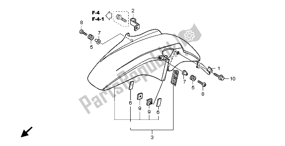 All parts for the Front Fender of the Honda CBF 1000T 2009