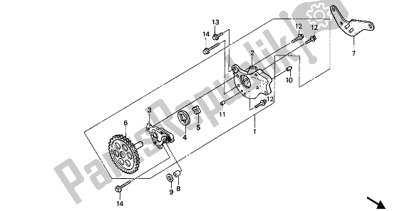 Tutte le parti per il Pompa Dell'olio del Honda NX 250 1988