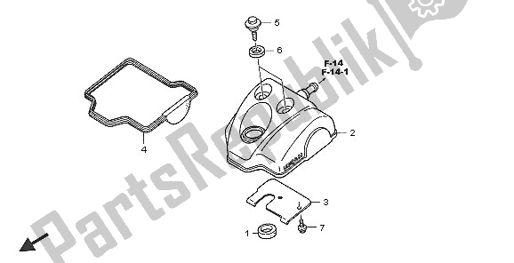 Todas las partes para Cubierta De Tapa De Cilindro de Honda CRF 250R 2005