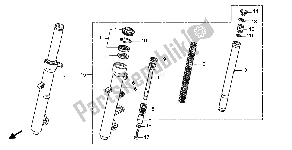 All parts for the Front Fork of the Honda FES 125A 2011