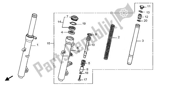 All parts for the Front Fork of the Honda FES 125A 2011