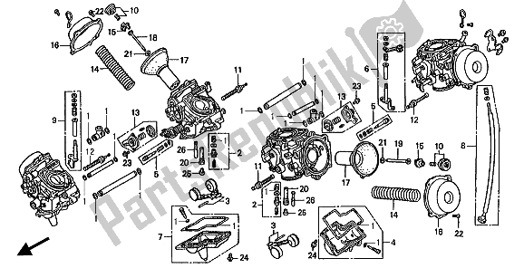 Alle onderdelen voor de Carburateur (onderdelen) van de Honda ST 1100 1994