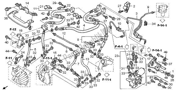 All parts for the Front Brake Hose of the Honda ST 1300A 2006