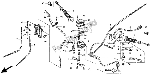 Toutes les pièces pour le Levier De Poignée Et Interrupteur Et Câble du Honda TRX 90 2012