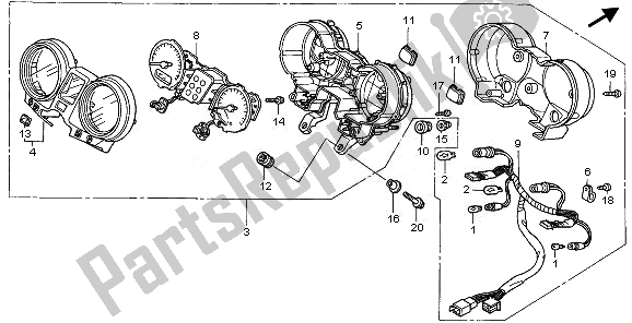 All parts for the Meter (mph) of the Honda CBF 600N 2008