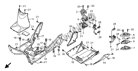 Wszystkie części do Panel Pod? Ogowy I Stopie? Pasa? Era Honda SH 125R 2010