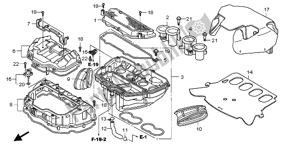 Alle onderdelen voor de Luchtfilter van de Honda CBR 1000 RR 2009