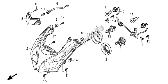 Tutte le parti per il Faro (uk) del Honda NSC 502 WH 2013