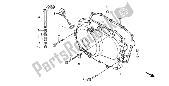 All parts for the Right Crankcase Cover of the Honda NTV 650 1995