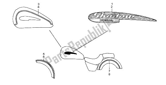 Todas las partes para Raya Y Marca de Honda VT 1100C3 1998