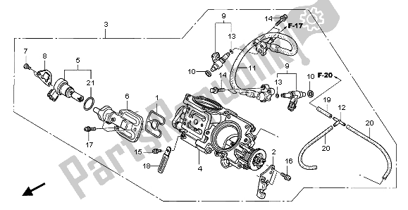 All parts for the Throttle Body of the Honda NT 700 VA 2007