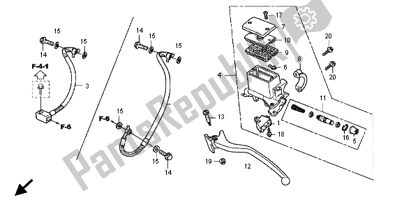 Toutes les pièces pour le Rr. Maître-cylindre De Frein du Honda SH 300A 2012