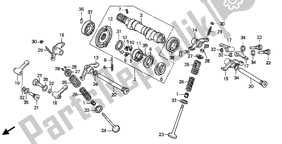 Toutes les pièces pour le Arbre à Cames Et Soupape du Honda NX 650 1993