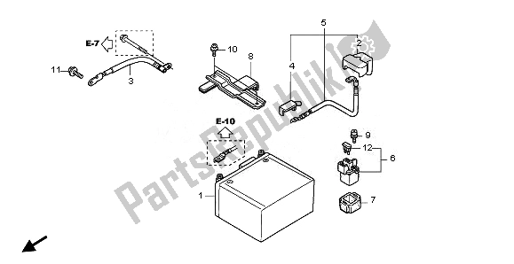 All parts for the Battery of the Honda SH 125S 2011