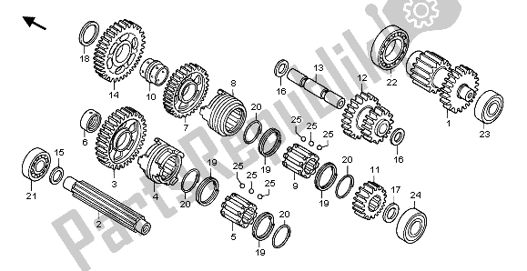 Tutte le parti per il Trasmissione del Honda TRX 500 FA Fourtrax Foreman 2004