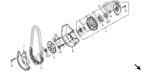 All parts for the Oil Pump of the Honda SH 125D 2009