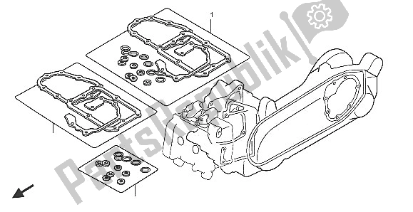 All parts for the Eop-1 Gasket Kit B of the Honda FJS 600D 2005