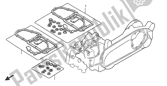 All parts for the Eop-1 Gasket Kit B of the Honda FJS 600D 2005