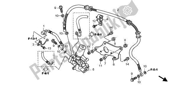 Tutte le parti per il Unità Abs (anteriore) del Honda XL 1000 VA 2011