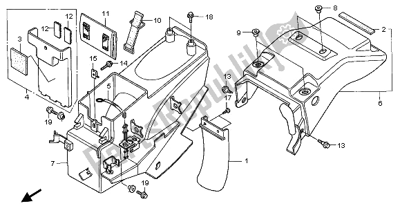 All parts for the Rear Fender of the Honda XRV 750 Africa Twin 1996