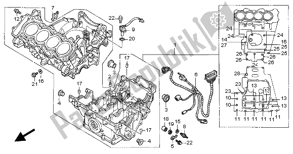 Todas as partes de Bloco Do Motor do Honda CBR 600 FR 2002