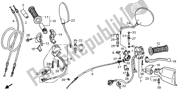 Wszystkie części do D? Wignia Klamki I Prze?? Cznik I Kabel Honda XL 1000V 2009