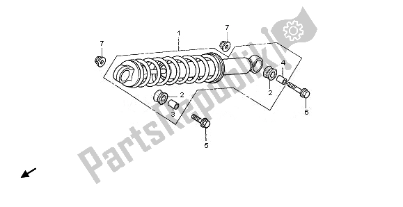 All parts for the Rear Cushion of the Honda CRF 50F 2011