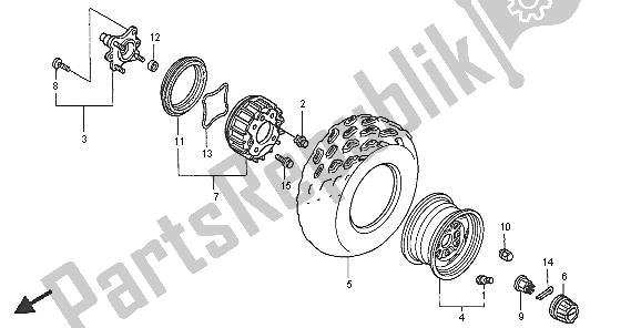 All parts for the Front Wheel of the Honda TRX 650 FA Fourtrax Rincon 2005