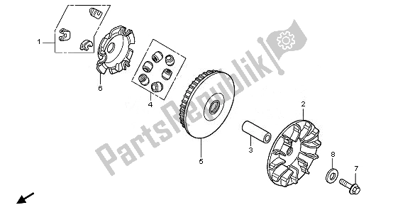 Toutes les pièces pour le Visage D'entraînement du Honda SH 300A 2007