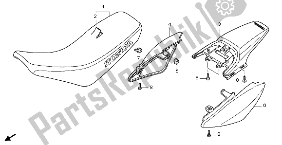 All parts for the Seat & Rear Fender of the Honda CRF 50F 2007