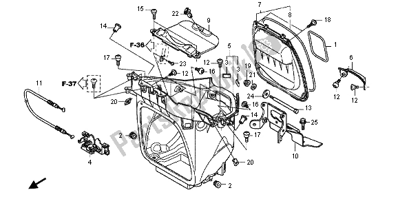 Todas las partes para Caja De Equipaje de Honda NC 700 XD 2013
