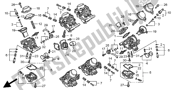 Tutte le parti per il Carburatore (parti Componenti) del Honda GL 1500C 1998