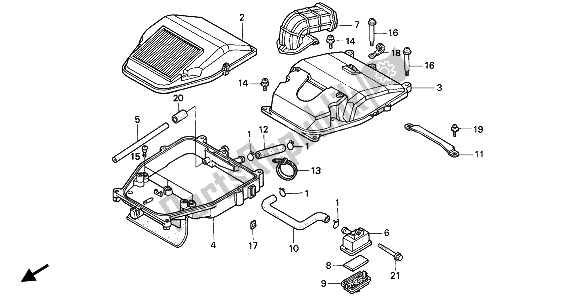 All parts for the Air Cleaner of the Honda VF 750C 1994