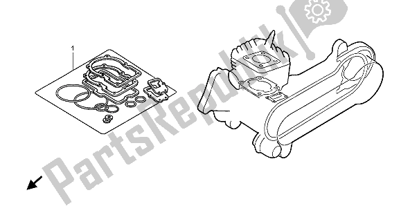 All parts for the Eop-1 Gasket Kit of the Honda CR 80 RB LW 1999