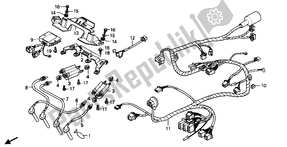 Tutte le parti per il Cablaggio del Honda CBR 600F 1988