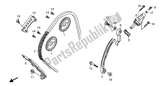 All parts for the Cam Chain & Tensioner of the Honda CB 600F Hornet 2007